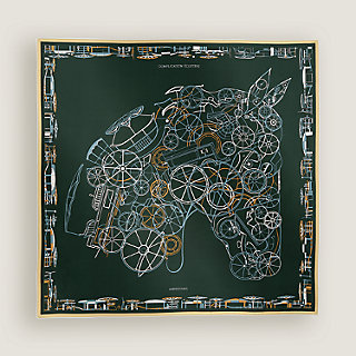 Lenço 90 Complication Équestre - Verde | Hermès Brasil